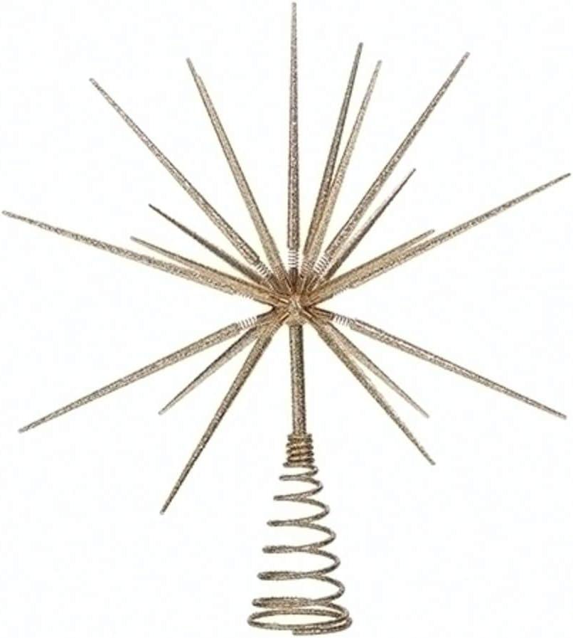 Roman 133174 Gold Burst Tree Topper Spikes on Spring, 15 inch