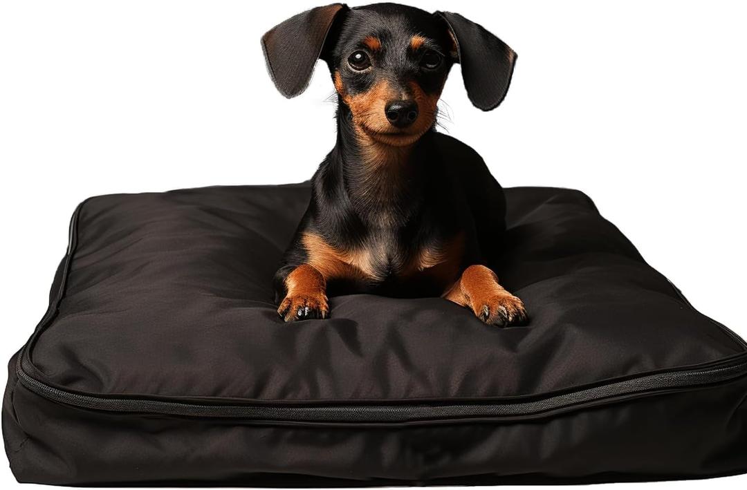 Dog Bed Covers 36L 27W 3H Inch Washable Black Thickened Waterproof Oxford Fabric with Handles and Zipper Reusable Dog Bed Liner for Medium 50-55 Lbs