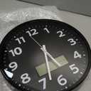 zyzamay 12 Inch Modern Black Indoor/Outdoor Wall Clock with LCD Display Thermometer & Week & Date, Silent Accurate Timekeeping, Large White Numbers in Black Dial