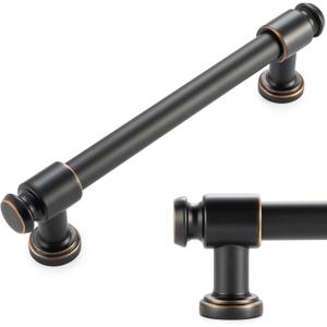 KOOFIZO 10 Pack 5 Inch Oil Rubbed Bronze Kitchen Cabinet Pulls Rubbed Bronze Cabinet Handles Cabinet Hardware for Kitchen Cabinets Drawer P11 Dresser Cupboard Bedroom Bathroom