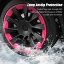 Wheel Rim Protect for Tesla Model Y 21" (2020-2024), Easy-Install Hubcaps Wheel Cover, Scratch-Resistant Car Tire Trim Rings, Stylish Design for Induction Wheels, Sakura Pink 4Pcs Model Y Accessories