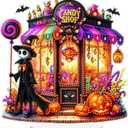 Tabletop Ornament DIY Diamonds Art Painting kit, Tabletop Diamond Art Kits for Adults, Halloween Diamonds Painting Desk Placement Ornament, Special Shaped Rhinestone Gem Diamonds Arts Painting Kit