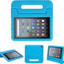 Kids Case for Fire 7 Inch Tablet 9th/7th/5th Generation Tablet (2019/2017/2015 Release) Kid-Proof & Shockproof Case Sturdy Soft Durable EVA Protective Cover with Convenient Handle, Blue