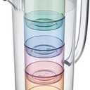 Acrylic Lagoon Pitcher With 4 Stackable Tumblers, Break-Resistant, Rainbow