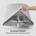 Bedsure Pillow Cases Queen, Cooling Pillow Cases, Rayon Derived from Bamboo Light Grey Pillowcases Queen Size Set of 2, PureWoven Silky Soft Bedding Pillow Covers with Envelope Closure, 20x30 Inches