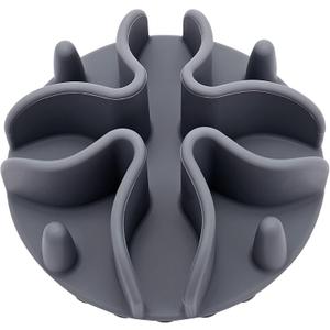 Slow Feeder Insert for Dogs & Cats, 3 Sizes Food-Grade Silicone Anti-Choking Puzzle Feeder, Non-Slip Suction Cup Design, Fits Most Bowls, Bloat Stop Pet Feeding Solution (Small 4 inchs, Grey)