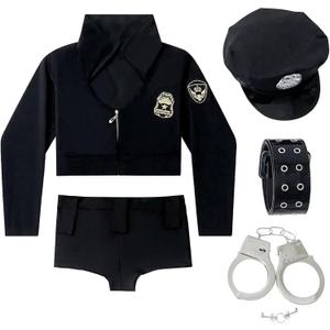 Women Police Costume Officer Uniform Deputy Halloween Masquerade (Set1)