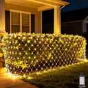 LitHome 200 LED Net Lights Outdoor, 8 Modes Connectable Christmas Net Lights, 10 x 10FT Christmas Mesh Light with Timer, Warm White Mesh Light Plug in Waterproof for Bushes, Xmas, Garden, Yard Decor