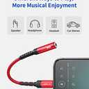 JSAUX Headphone Adapter for iPhone Lightning to 3.5mm Adapter [Apple MFi Certified] Compatible with iPhone 14 Pro Max/14 Plus/13 12 11 Pro Max/SE/XS-Red