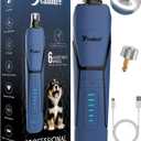 Candure Dog Nail Clipper with LED Light - Illuminates Nail Bloodline for Safer Trimming, Sharp Blade for Thick Nails - Grooming Tool with Nail File (All Size Pets, Dark Blue)
