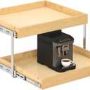 WelFurGeer 2-Tier Pull Out Cabinet Organizer with Soft Close Slides, Heavy-Duty Pull Out Drawers for Cabinets, Slide Out Shelf for Kitchen, Bathroom, Pantry & Under Sink, Solid Birch Wood