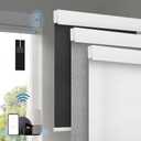 Motorized Blinds with Remote, [Free Solar Panels] Cordless Smart Blinds with Valance Cover, Blackout Electric Blinds with Remote Control, Automatic Roller Shades for Windows White 42" W x 72" H