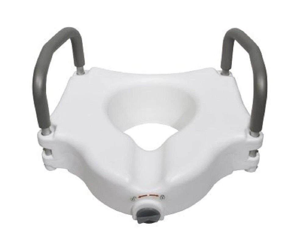 Raised Elevated Toilet Seat /Commode Riser w/ Arm-rests