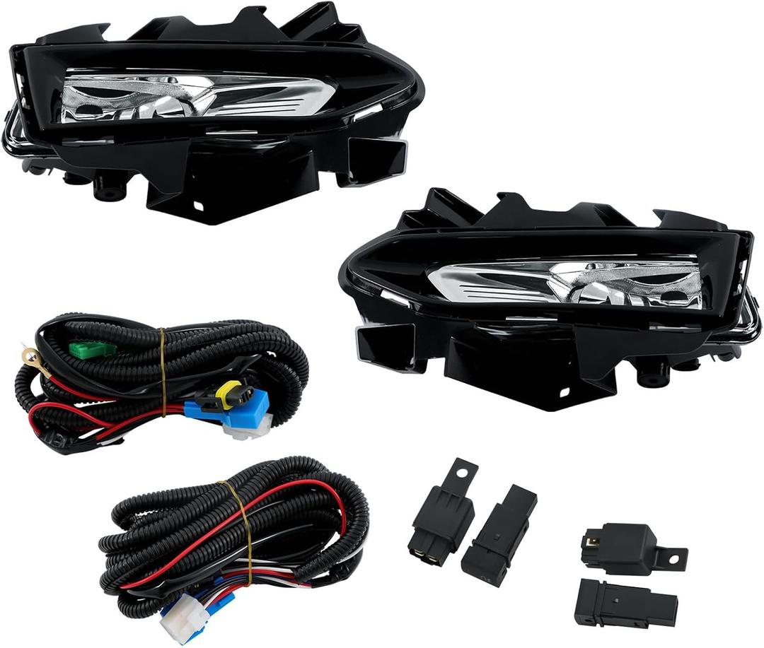 WFLNHB Left and Right Fog Lights Repalcement for Versa 2023 2024 2025 Fog Lamp Clear Lens with Wiring Kit NI2592139C NI2593139C