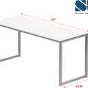 SHW Mission 55-Inch Home Office Computer Desk, White