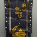 Artoid Mode Black Moon Star Gloden Ramadan Table Runner, Seasonal Summer Holiday Kitchen Dining Table Decoration for Home Party Decor 13 x 72 Inch