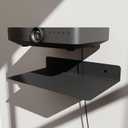 Floating Metal Wall Mount Shelf,Shelf for Projector,TV Cable Box,Router,Speaker,Sound Bar,Camera,Gaming,Decor Display (Black, 12.6" x 7.9")