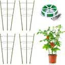 TOCCYARD 4 Pack Plant Support Tomato Cages for Garden, 24 Inches Tomato Cages and Supports with Adjustable Rings for Garden Pots, Plant Stakes Tomato Trellis Rings for Climbing Plants