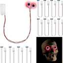 Xuhal 12 Pcs Halloween LED Glowing Light for Mask Costume Skull Skeleton 24'', Battery Not Include (Red)