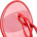Women Flip Flops Jelly Shoes Thong Sandals Flat Slides Clear Jellies Pool Slippers Bathroom Summer Beach Size 8 Ladies Non Slip Dress Comfortable Quick Drying Soft (Red)