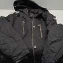 Soularge Women's Winter Plus Size Padded Fleece Parka Coat with Hood (Black, 2X)