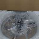 20" Modern White Flush Mount Ceiling Fan with Lights, 6 Wind Speeds, LED, Voice Control, Bedroom, Living Room, Kitchen (White-Y1095-WH02)