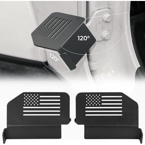 JOYTUTUS 120° Upgraded Wrangler Foot Pegs Doors Off Compatible with Wrangler JK JL Gladiator JT 2007 to 2024, Exterior Door Hinge Foot Pegs Foot Rest Pedals (US Flag Pattern)