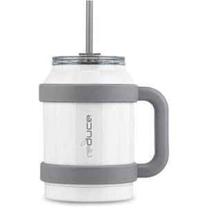 REDUCE Cold1 50 oz Reusable Mug Tumbler with Handle - Insulated Stainless Steel Water Bottle for Home, Office and Gym; Straw or Sip Leakproof Lid When Closed. Keeps Drinks Ice Cold All Day - White (Opaque Gloss White)