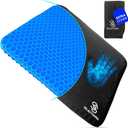 SelectSoma Double-Thick Gel Seat Cushion for Long Sitting Pressure Relief for Back, Sciatica, Coccyx, Tailbone Pain - Cushion for Office Chair, Wheelchair, Car & Truck, Patio Chairs - Egg Seat Pad (Standard Size Blue Gel)