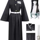 Okazaki Tokitou Muichirou Cosplay Costume Uniform Kimono Suit Full Set Halloween Outfit with Wig (XX-Large)