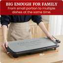 Elite Gourmet 10" x 20", Electric Griddle, Large PFAS-Free Ceralast Ceramic Non-Stick Surface Cool-touch Handles, Removable/Adjustable Thermostat, Easy to Clean Removable Grease Tray, Black/Grey