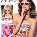 Kanayu 24 Pairs Retro Cat Eye Sunglasses for Women bulk Vintage Trendy Goggles Party Plastic Frame Sunglasses for Men