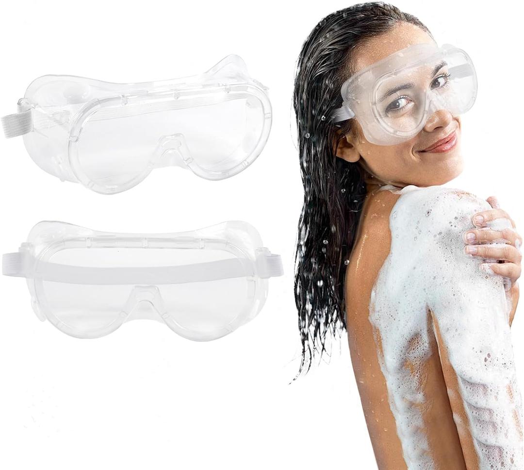 Adjustable Eyelash and Eyebrow Protector Shower Goggles Shield: Glasses-Friendly Design Perfect for Eyelash Extensions, Microblading Aftercare, and Cataract Surgery Recovery, 2 Pack