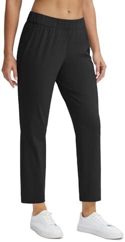 Seamaid Women's Golf Pants with Pockets 7/8 Stretch Ankle Travel Pants for Athletic Casual XS