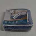 MIYE Pleated Waffle Weave Bed Skirt, Tailored Dust Ruffle 18 Inch Drop Easy Fit, Machine Washable (Blue, Queen - 18" Drop)