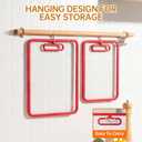 2Pcs Red Glass Cutting Board for Kitchen, Tempered Glass Chopping Board with Non-Slip Edges, Dishwasher Safe Clear Cutting Board Set, Heat & Shatter Resistant, 15"11" & 13"9"