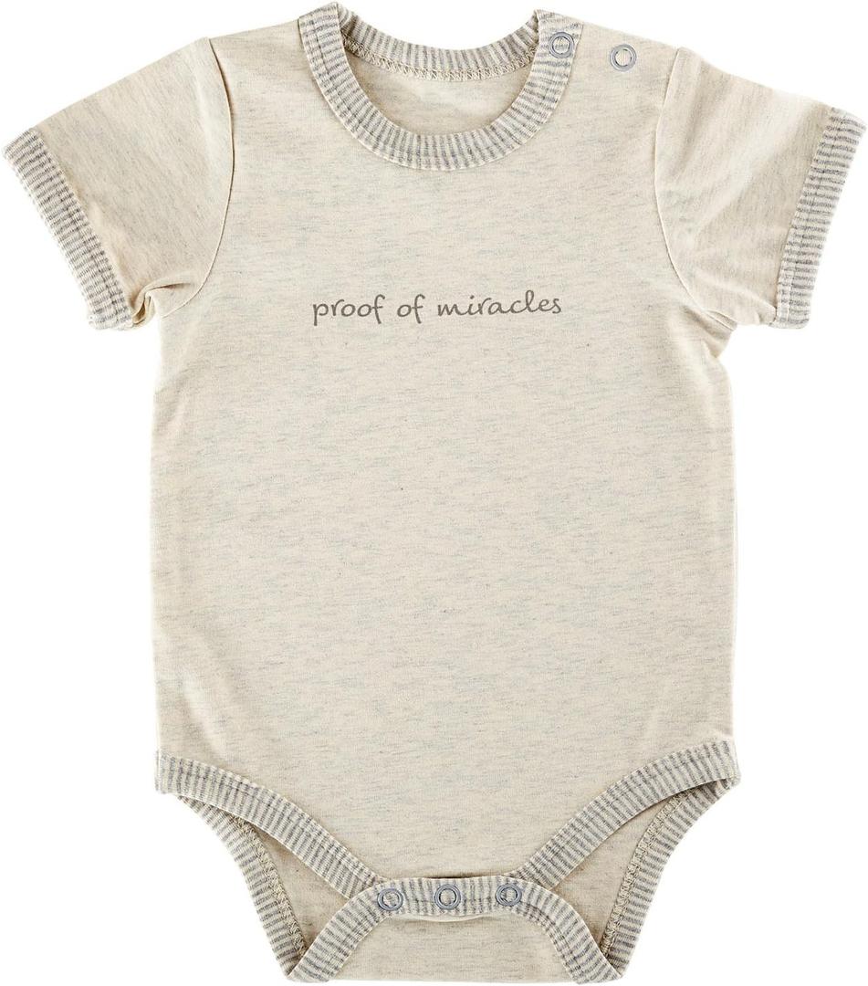 Stephan Baby baby-boys Inspirational Heather Snapshirt Style (1 Count (Pack of 1), Proof of Miracles)
