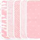Burp Cloths for Baby Girl - Ultra Absorbent Burping Rags - Anti Shrink Unisex Burpy Clothes - Super Soft Jersey Cotton, Large 21"x10" - Thick for Newborn Cloth Diapers - 6 Pack by Baebae Goods (Pink Clouds)