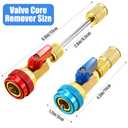 R134A R1234YF Valve Core Tool 35 Pcs Air Condition Valve Core Refrigeration Schrader Valve Core 3 Pcs Remover Tool with 20 Pcs O-Ring Rubber Seal for Car (A/C R12 R134a R1234YF)