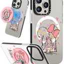 Lotadilo Cute Case for iPhone 15 Pro for Women Girls - Funny Castle Design Compatible with Magsafe Magnetic Ring Holder Kickstand Fashion TPU Phone Covers for iPhone 15 Pro Phone Case