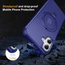 Hocase for iPhone 16 Plus Case, with Magnetic Ring Stand [Compatible with MagSafe] [Military Grade Protection] Slim Shockproof Translucent Protective Phone Case - Blue