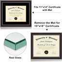 15x18 Diploma Frames 11x14 with Black Mat - Walnut Wood Finish | Shatter-Resistant Glass | for Wall Mounting | Gift for Graduations & Professional Certificate (1 Pack)