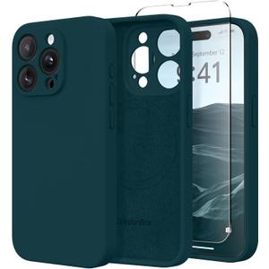 Magnetic for iPhone 15 Pro Case, Compatible with MagSafe, [Full Camera Protection][Screen Protector] Silicone Shockproof Protective Phone Case for iPhone 15 Pro 6.1", Deep Blue