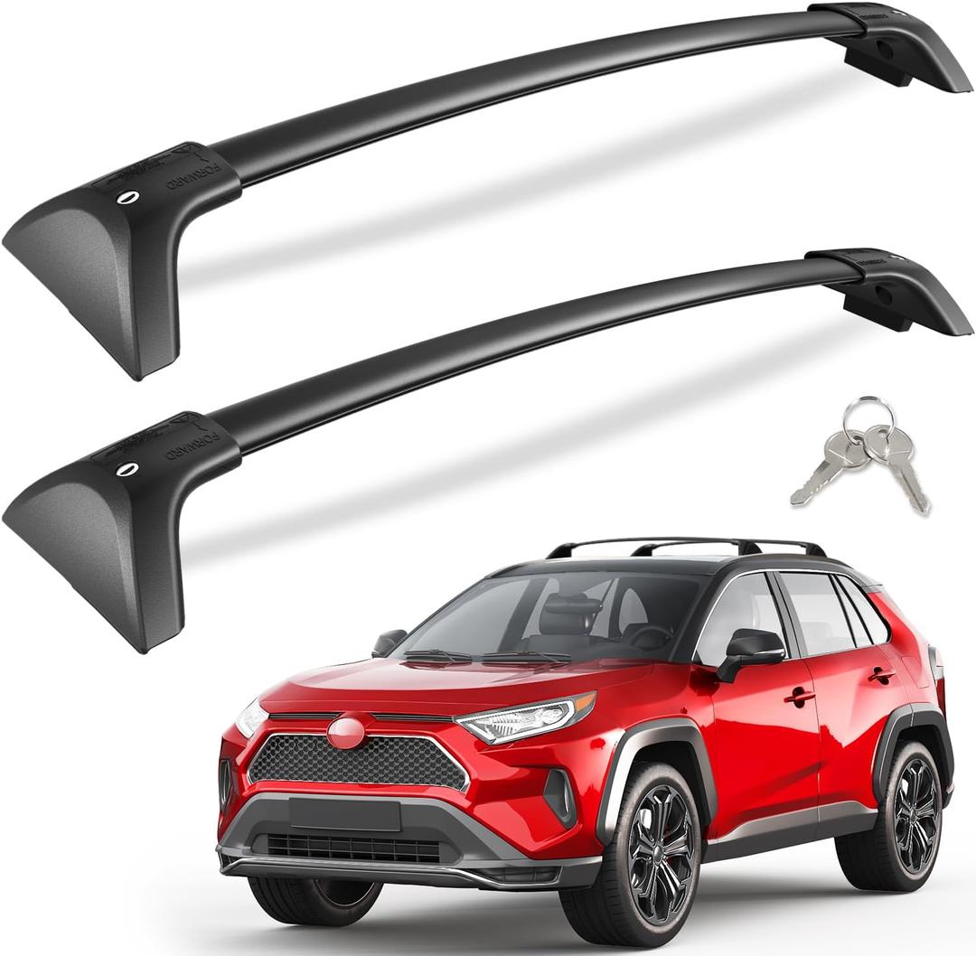 KINGGERI Lockable 260lbs Roof Rack Cross Bars Fit for Toyota RAV4 2019-2025 | Aluminum Heavy Duty Crossbar Anti-Theft Metal (Not for Adventure/TRD Off-Road/Hybrid Woodland Edition/22-25LE)