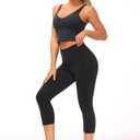 THE GYM PEOPLE Thick High Waist Capris Yoga Pants with Pockets, Tummy Control Workout Running Yoga Leggings for Women, XL