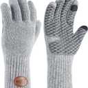 KastKing Bully Wooly Full Finger Gloves, Wool Fishing Gloves,Extended Cuff, Winter Gloves for Ice Fishing, Hunting, Hiking (Gray)