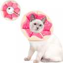 Cat Cone Collar Soft, Comfortable E Collar for Cats After Surgery, Recovery Elizabethan Collar for Cats Kitten to Stop Licking, Pink M