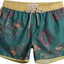 maamgic Mens Boys Short 80s 90s Vintage Swim Trunks with Mesh Lining Quick Dry Swim Suits Board Shorts Size M