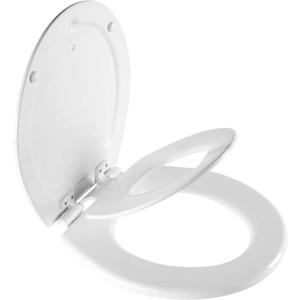 Mayfair NextStep2 Toilet Seat with Built-In Potty Training Seat, Slow-Close, Easy Clean, Removable that will Never Loosen, ROUND, White (Round 2-in-1 Seat)