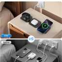 Magnetic Wireless Charger for iPhone: Fodable 3 in 1 Charging Station for Multiple Apple Devices - Travel Charging Pad Dock for Apple Watch iPhone 17 16 15 14 13 12 Pro Max Plus & Airpod